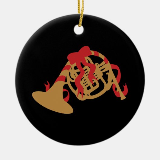Kerstman, Horn Keramisch Ornament (Voorkant)