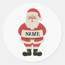 Kerstman houdt sticker met tekst vast | Persoonlij