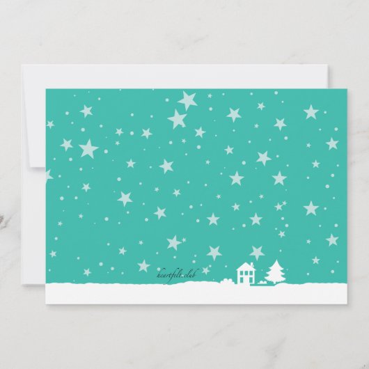 Kerstman houdt uitnodiging vast (Achterkant)