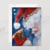 Kerstman houdt van dieren feestdagenkaart (Voorkant / Achterkant)