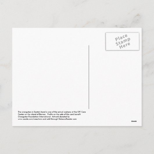 Kerstman houdt van dieren feestdagenkaart (Achterkant)