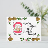 Kerstman houdt van koekjes uitnodiging (Staand voorkant)