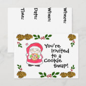 Kerstman houdt van koekjes uitnodiging (Voorkant / Achterkant)