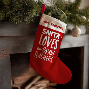 Kerstman houdt van leraren achtste klas Schattig l Kleine Kerstsok