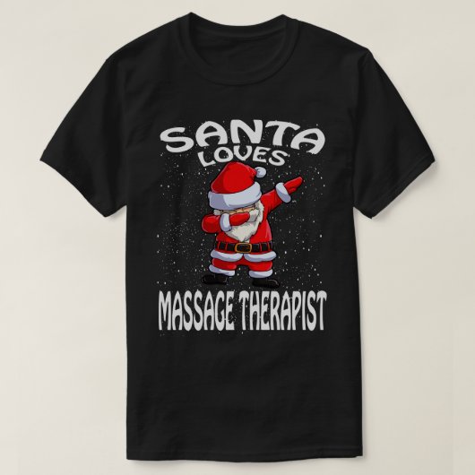 Kerstman houdt van massage therapeut Kerstmis T-shirt (Design voorkant)