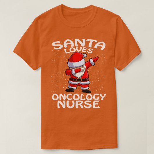 Kerstman houdt van oncologie verpleegster Kerstmis T-shirt (Design voorkant)