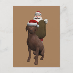 Kerstman houdt van zijn hondje feestdagenkaart