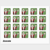 Kerstman houdt van zijn Siamese kat Vierkante Sticker (Vel)