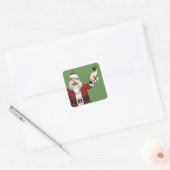 Kerstman houdt van zijn Siamese kat Vierkante Sticker (Envelop)