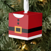 Kerstman Houten Kubus Kerstornament