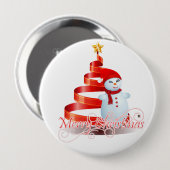 kerstman - Huge, Button met 4 inch (Voorkant /achterkant)