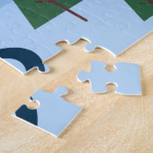 Kerstman Huis Kind Legpuzzel (Zijkant)