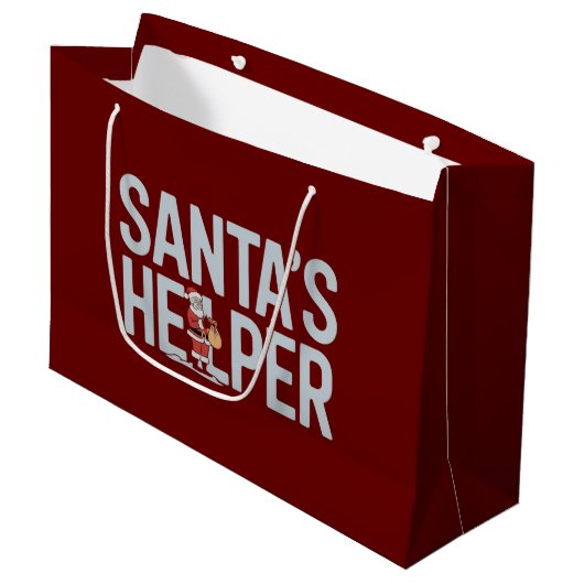 Kerstman Hulppost Kerstmis Groot Cadeauzakje (Voorkant Gekanteld)