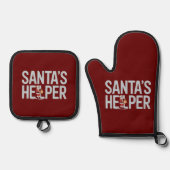 Kerstman Hulpsinterklaas Ovenwant & Pannenlap Set (Voorkant)
