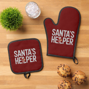 Kerstman Hulpsinterklaas Ovenwant & Pannenlap Set