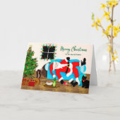 kerstman-Humor kerstman-kerstman Kaart (Gele Bloem)