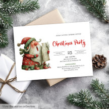 Kerstman Humor Trendy Watercolor Feest Uitnodiging