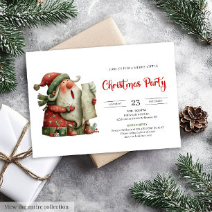 Kerstman Humor Trendy Watercolor Feest Uitnodiging