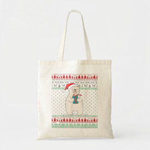 Kerstman IJsbeer Horrelijke Kersttrui Familie Mat Tote Bag