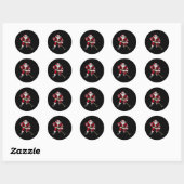 Kerstman ijshockeyspeler ronde sticker (Vel)
