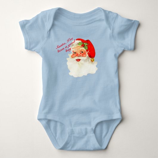 Kerstman, ik ben braaf Personaliseer Kerstmis Baby Romper (Voorkant)