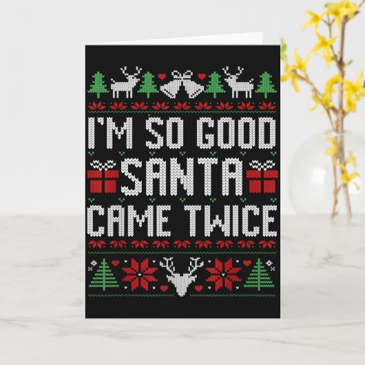 Kerstman ik ben zo braaf Kerstman kwam twee keer b Kaart (Gele Bloem)