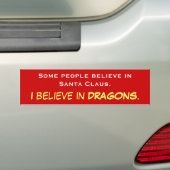 Kerstman? Ik geloof in draken! Bumpersticker (Op auto)
