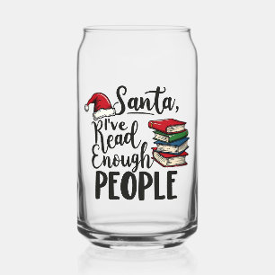 Kerstman Ik heb genoeg mensen gelezen Boek kerstli Blikvorm Glas
