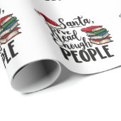 Kerstman Ik heb genoeg mensen gelezen Boek kerstli Cadeaupapier (Rol Hoek)