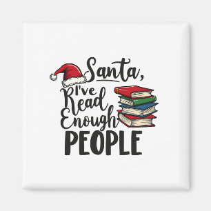 Kerstman Ik heb genoeg mensen gelezen Boek kerstli Magneet