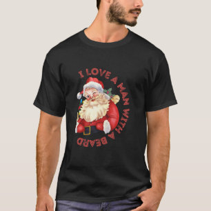 Kerstman Ik hou van een Man met een baard Fu T-shirt