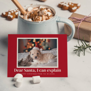 Kerstman, ik kan grappige huisdier kerstfoto uitle feestdagenkaart