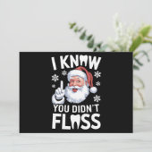 Kerstman Ik Weet Dat Je Niet Geflost Hebt Tandarts Feestdagenkaart (Staand voorkant)