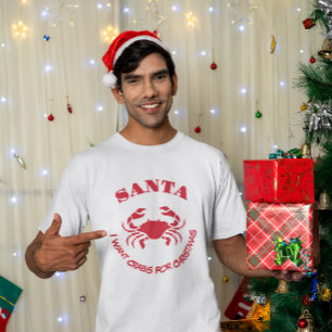 Kerstman, ik wil krabben voor Kerstmis – Maryland T-shirt