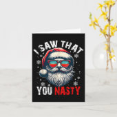 Kerstman ik zag dat je ondeugend was Grappige Kers Kaart (Gele Bloem)