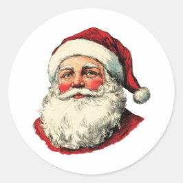 Kerstman illustratie ronde sticker