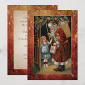 Kerstman in antieke lijst feestdagenkaart (Voorkant / Achterkant)