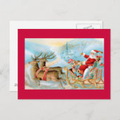 Kerstman in Ar met het Briefkaart van het Rendier (Voorkant / Achterkant)