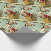  kerstman in ballon van Hot Air Cadeaupapier (Hoek)