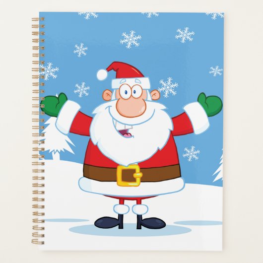 Kerstman in besneeuwd winters landschap planner (Voorkant)