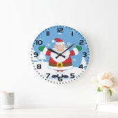 Kerstman in besneeuwde winterscène grote klok (Huis)