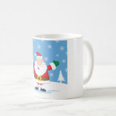 Kerstman in besneeuwde winterscène koffiemok (Voorkant rechts)