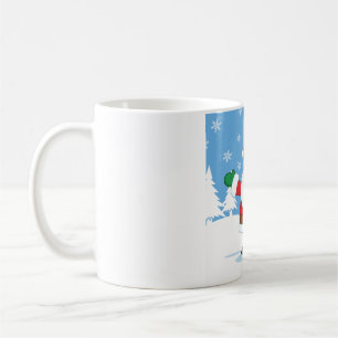 Kerstman in besneeuwde winterscène koffiemok