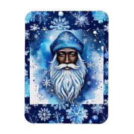 Kerstman in blauw magneet
