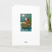 Kerstman in Boot Feestdagen Kaart (Achterkant)