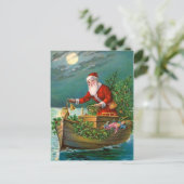 Kerstman in Boot Feestdagenkaart (Staand voorkant)