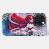 Kerstman in bos iPhone hoesje (Achterkant horizontaal)