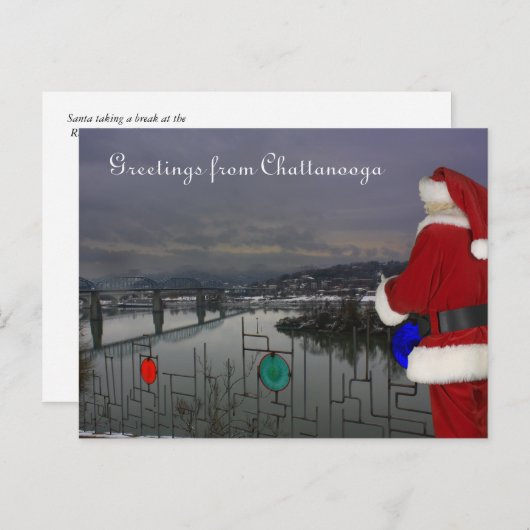 Kerstman in Chattanooga Feestdagenkaart (Voorkant / Achterkant)