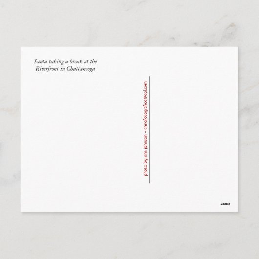 Kerstman in Chattanooga Feestdagenkaart (Achterkant)