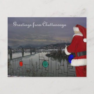 Kerstman in Chattanooga Feestdagenkaart